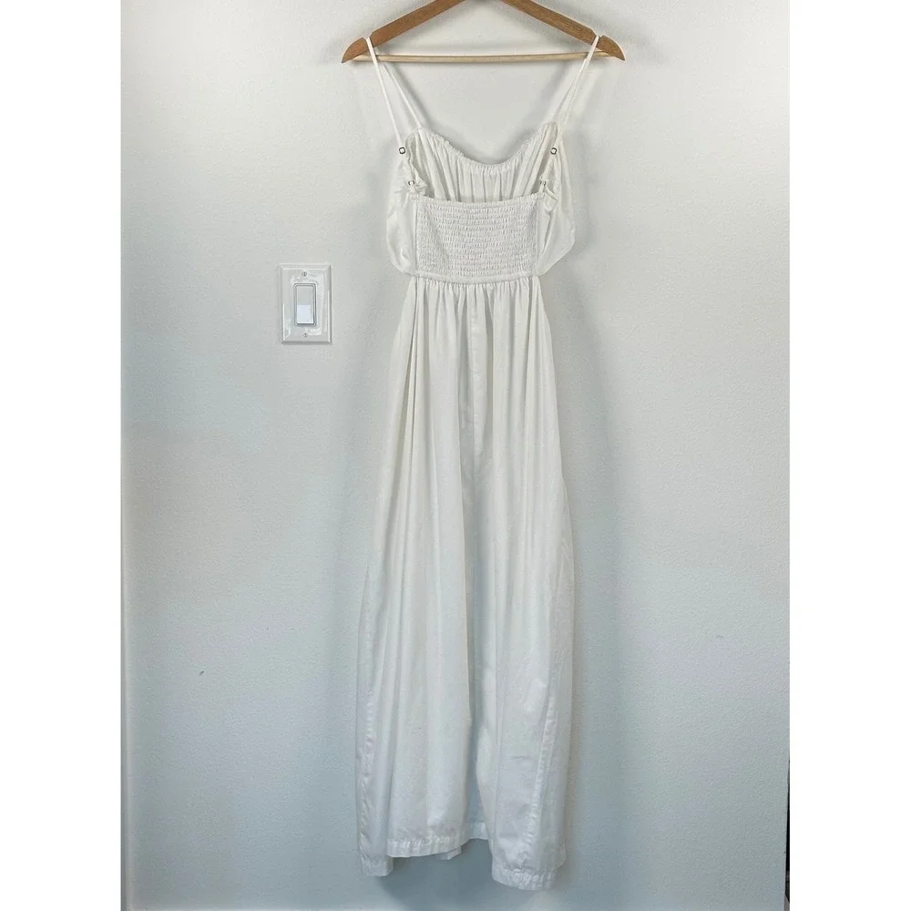 Abercrombie & Fitch Womens Bubble Top Maxi Dress White LP Cutout Bridal Coquette